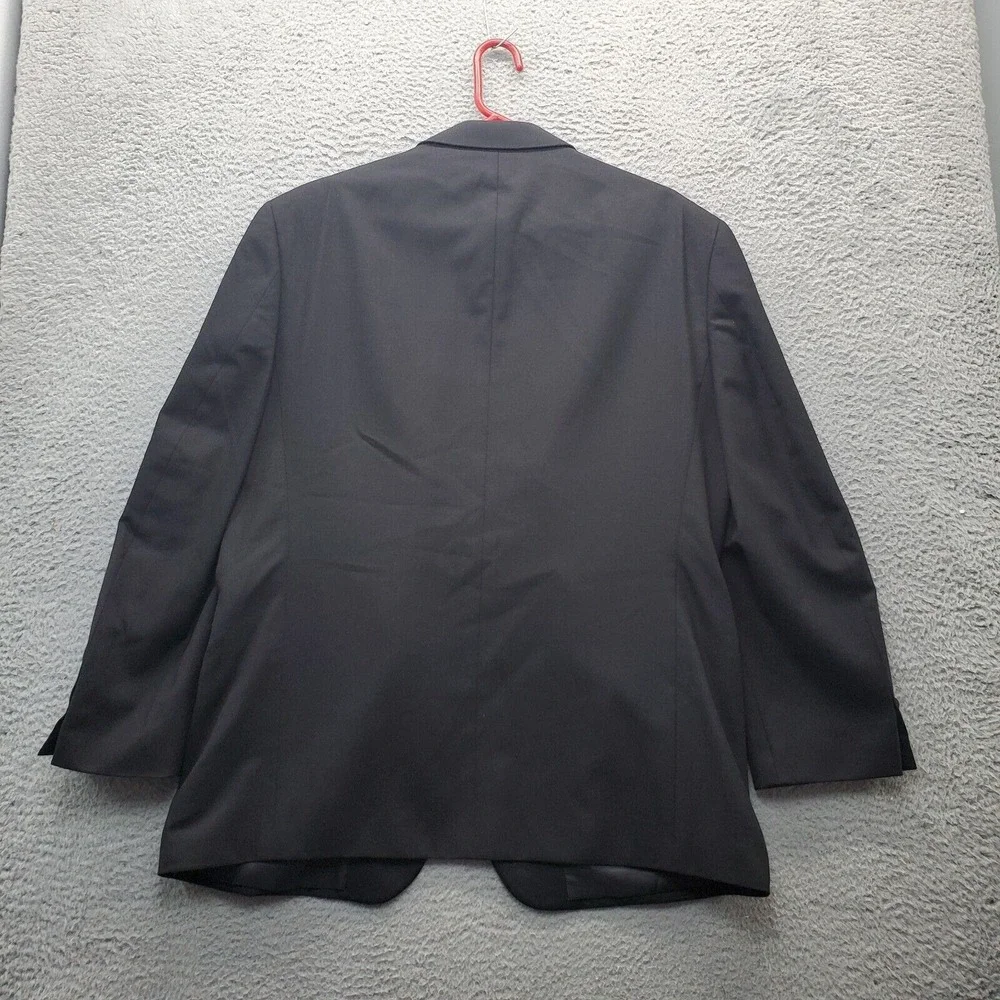 Franko Lanzetti Two Piece‎ Suit Mens 44 Black 100% Wool Tuxedo Single Breasted